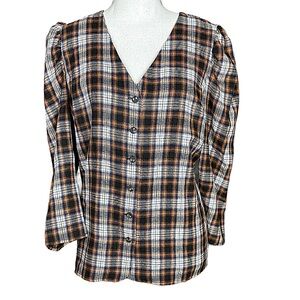 SKIES ARE BLUE: NWT 3/4 Sleeve Button-Up Shirt -Size Medium